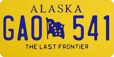AK license plate GAO541