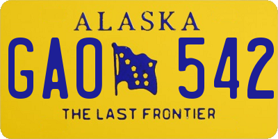 AK license plate GAO542