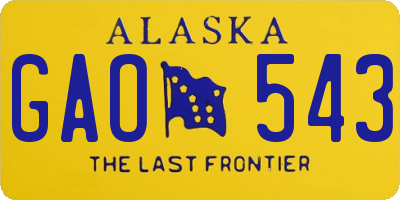 AK license plate GAO543