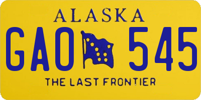 AK license plate GAO545