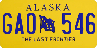 AK license plate GAO546