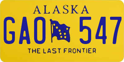 AK license plate GAO547