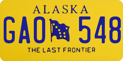AK license plate GAO548