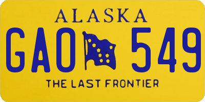 AK license plate GAO549