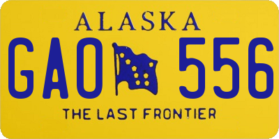 AK license plate GAO556