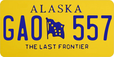 AK license plate GAO557
