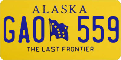 AK license plate GAO559
