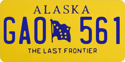 AK license plate GAO561