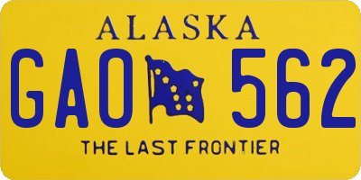 AK license plate GAO562