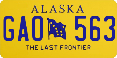 AK license plate GAO563