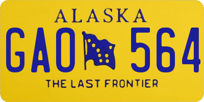 AK license plate GAO564