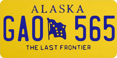 AK license plate GAO565