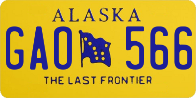 AK license plate GAO566