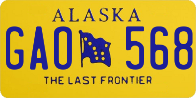 AK license plate GAO568