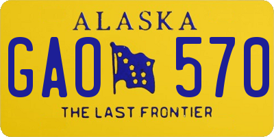 AK license plate GAO570