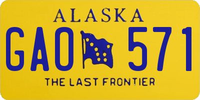 AK license plate GAO571