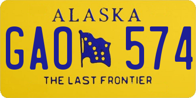 AK license plate GAO574