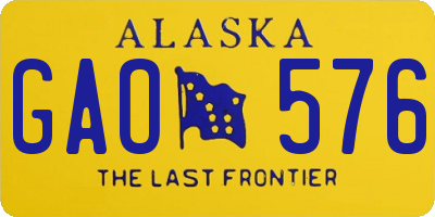 AK license plate GAO576