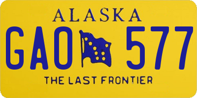 AK license plate GAO577