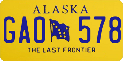 AK license plate GAO578
