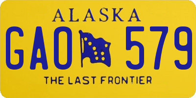 AK license plate GAO579