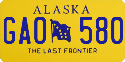 AK license plate GAO580