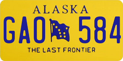 AK license plate GAO584