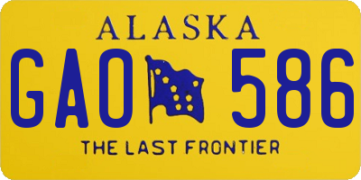 AK license plate GAO586