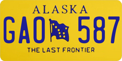 AK license plate GAO587