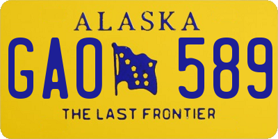 AK license plate GAO589