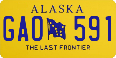 AK license plate GAO591