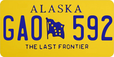 AK license plate GAO592