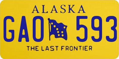 AK license plate GAO593