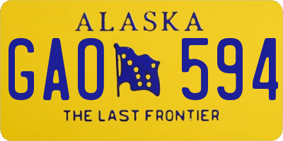 AK license plate GAO594
