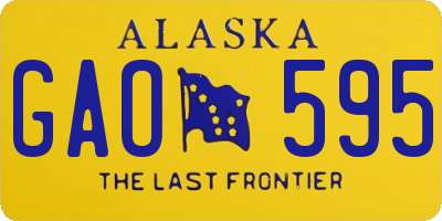 AK license plate GAO595