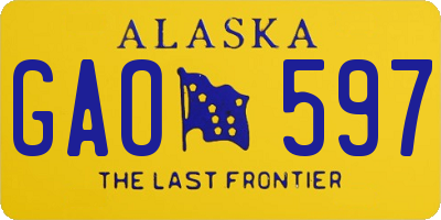 AK license plate GAO597
