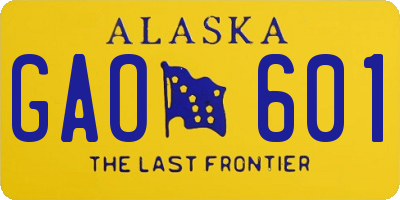 AK license plate GAO601