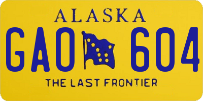 AK license plate GAO604