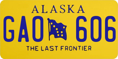 AK license plate GAO606