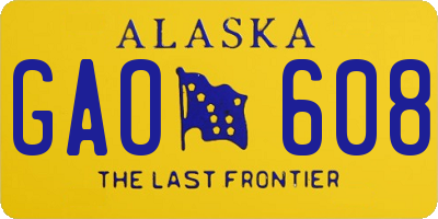 AK license plate GAO608