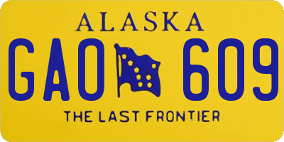 AK license plate GAO609