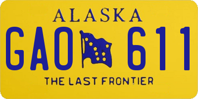AK license plate GAO611