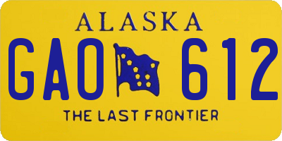AK license plate GAO612