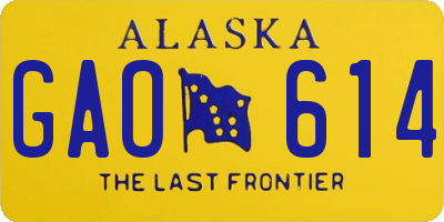 AK license plate GAO614