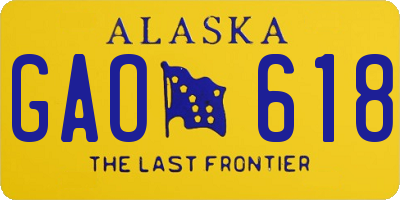 AK license plate GAO618