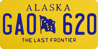 AK license plate GAO620