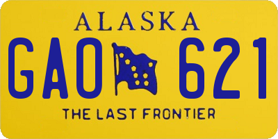 AK license plate GAO621