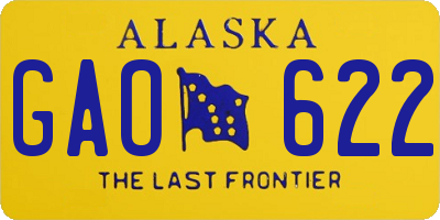 AK license plate GAO622