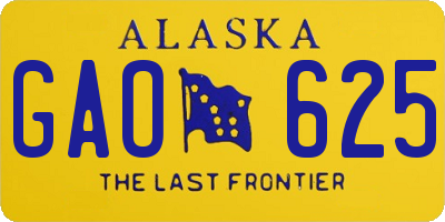 AK license plate GAO625