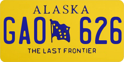 AK license plate GAO626
